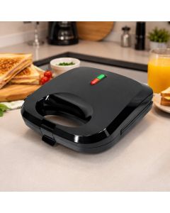 Sanduicheira Elétrica Antiaderente Grill Potente Lanches Preto 110V 220V