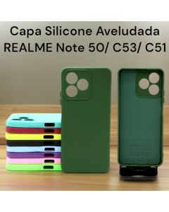 Capa Aveludada Silicone Realm Note 50/ C53/ C51 Com Proteção de Câmera