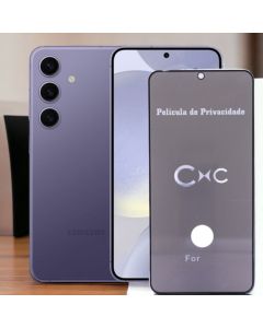 Película de Privacidade de Vidro 3D Galaxy S24 / S24 Plus/ S24 Ultra Com Furo da Digital
