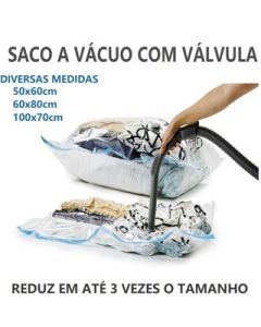 OFERTA Saco A Vácuo Diversos Tamanhos Organizador Para Viagem Prático Transparente Guarda Roupa