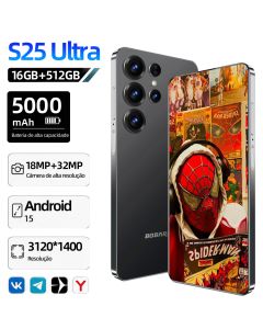 Smartphone S25 Ultra Android 15, 5500 mAh, 16 GB+512 GB, HD, 5G, dual-SIM Celular oficial Exclusivo para jogos