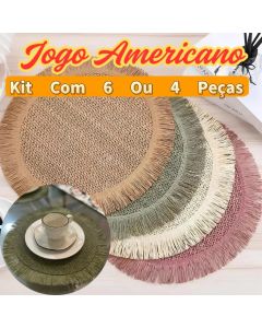 Jogo Americano Descanso De Mesa Jantar Flexível Kit Com 6 Ou 4 Peças 38Cm Elegante E Rústico