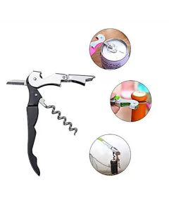 OFERTA Saca Rolhas Inox Com 2 Estágios Abridor Garrafa Vinho Aço  Medida da embalagem 12cmx2cm