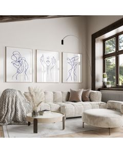 Quadro Decorativo Abstrato mulheres linhas , decoração casa Quadro Decorativo linhas
