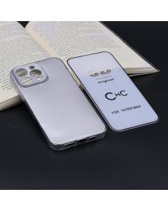 Capa Colorida com Brilho para IPhon 16 Pro Max Com Película de Vidro 3D