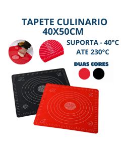 Tapete Culinario Silicone 40X50CM Para Cozinha Abrir Massas Antiaderente Resistência Térmica Lavável