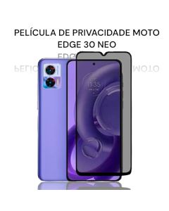 Película Vidro 3D Privacidade Para Moto Edge 30 Neo 5G