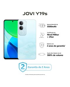 JOVI Y19s 256GB, 4+4GB RAM Turbo, Câmera 50MP, Bateria 5500mAh, Carregamento 15W, Tela 90Hz