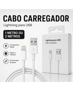 Cabo Lightning USB Carregamento Rápido Resistente Compatível Lightning