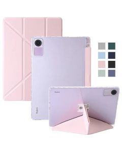Para Xiaomi Redmi Pad SE Caso 11 " Smart Folio Couro Do Plutônio Acrílico Duro Volta Suporte Capa Com De Lápis