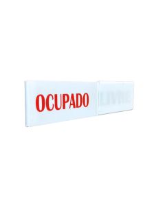 Placa de Sinalização Livre e Ocupado em Acrilico para Porta de Madeira e Acrilico dupla Face