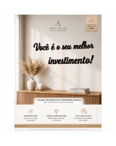 Frase Decorativa Personalizada em Acrílico Espelhado 3mm para Parede | Nome, Frases e Versículos