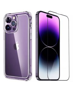 Capa Capinha Space + Kit 2 Pelicula Vidro iPhone 11 12 13 14 15 16 17 Pro Max Plus Pelicula de Vidro