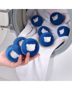 Conjunto 4 Esferas Para Maquina De Lavar 5cm Coletor De Pelo Ursinho Removedor Reutilizável Multiuso
