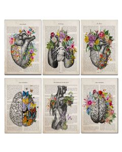 Quadro decorativo Vintage Órgão Humano Poster Esqueleto Órgão Sistema Abstrato Pintura Da Lona Impressões De Parede