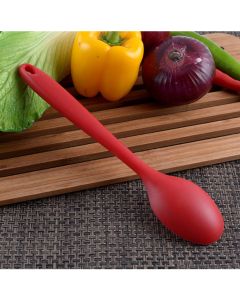 Colher Redonda de Silicone Vermelha  Utensílio De Cozinha 28X6CM Grande Cozinhar Fritar Mexer