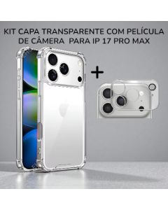 Kit Capa Transparente Com Protetora De Câmera Para IP 17 Pro Max
